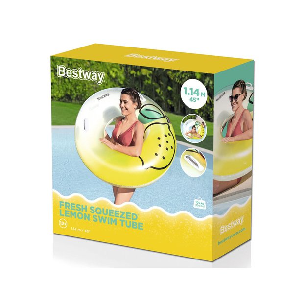 Pripučiamas plaukimo ratas su rankenomis 114cm „Citrina“, Bestway