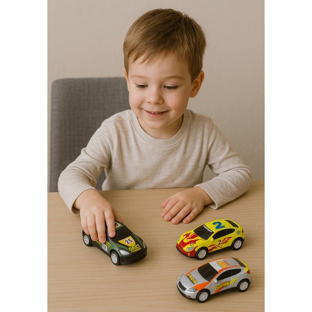Automobilių modeliukų rinkinys vaikams dėkle 30 vnt.