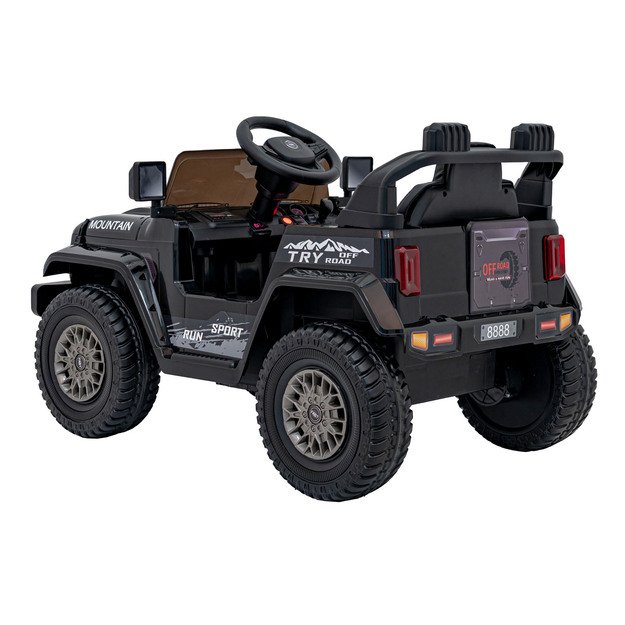 Vienvietis elektrinis visureigis vaikams Off Road MOUNTAIN, juodas