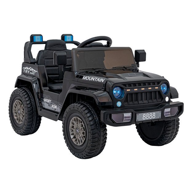 Vienvietis elektrinis visureigis vaikams Off Road MOUNTAIN, juodas