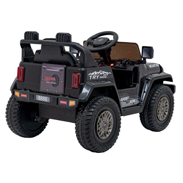 Vienvietis elektrinis visureigis vaikams Off Road MOUNTAIN, juodas