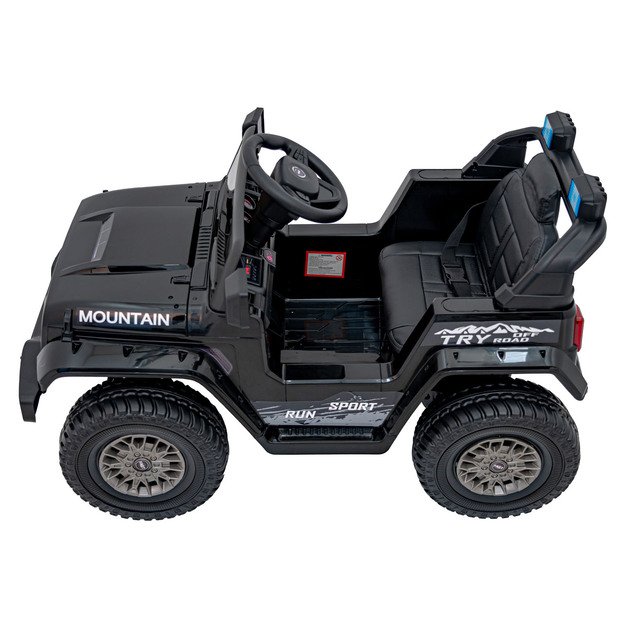 Vienvietis elektrinis visureigis vaikams Off Road MOUNTAIN, juodas