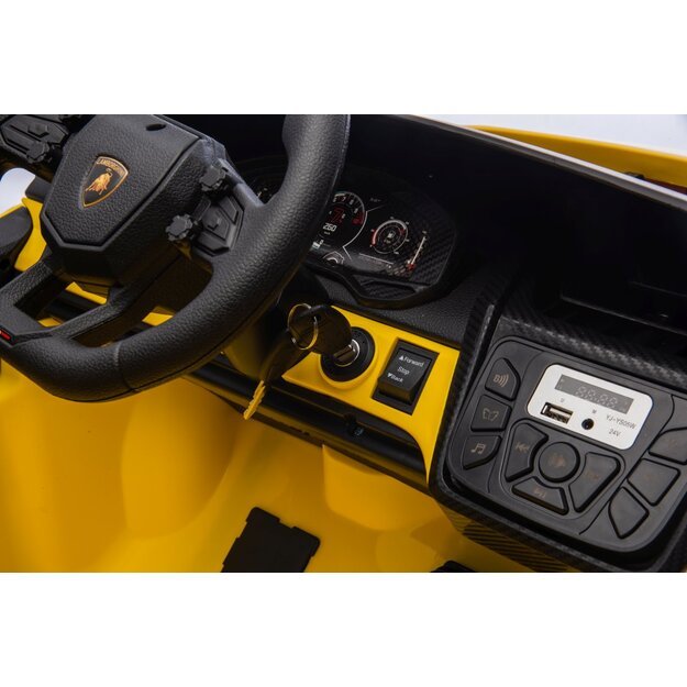 Dvivietis elektromobilis vaikams Lamborghini Revuelto XL, geltonas