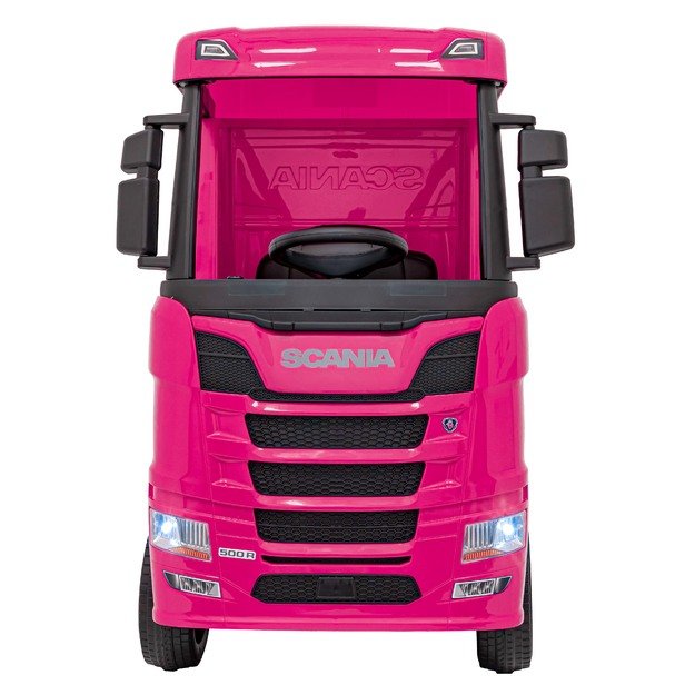 Vienvietis elektrinis sunkvežimis vaikams Scania R-SERIE, rožinis