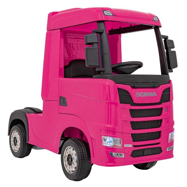 Vienvietis elektrinis sunkvežimis vaikams Scania R-SERIE, rožinis