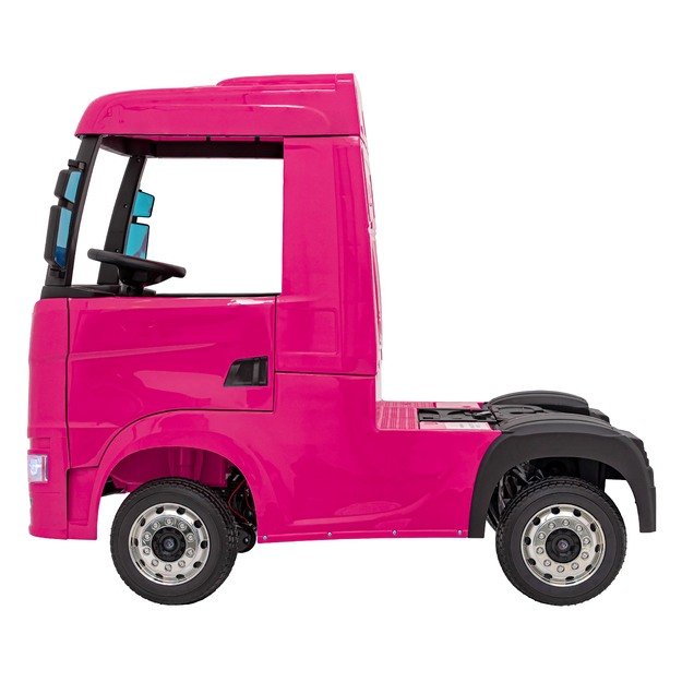 Vienvietis elektrinis sunkvežimis vaikams Scania R-SERIE, rožinis