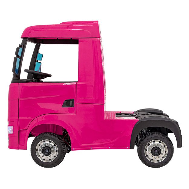 Vienvietis elektrinis sunkvežimis vaikams Scania R-SERIE, rožinis