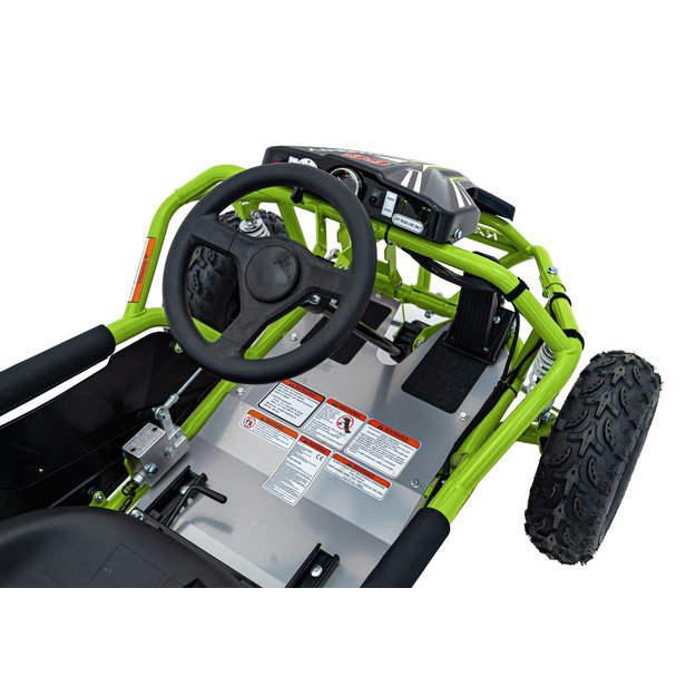 Vienvietis elektrinis sportinis kartingas MAIGHTY vaikams, žalias