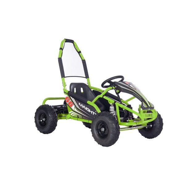 Vienvietis elektrinis sportinis kartingas MAIGHTY vaikams, žalias