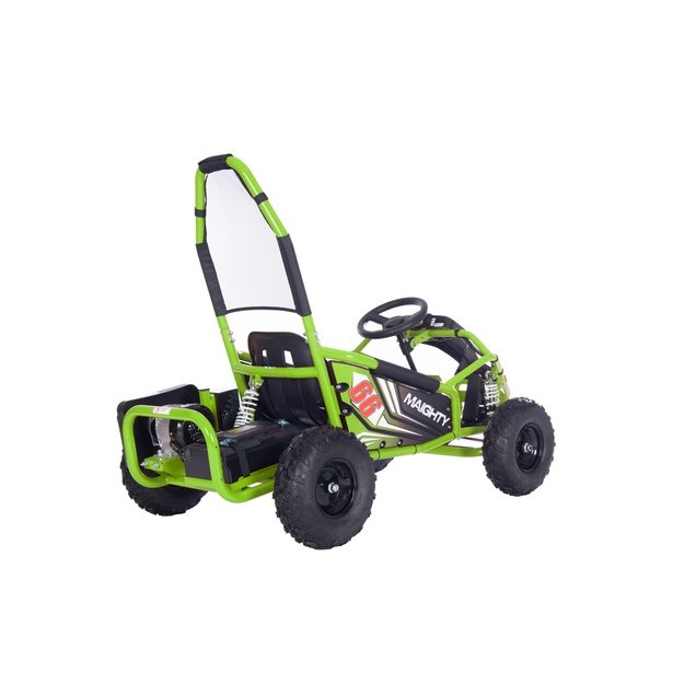 Vienvietis elektrinis sportinis kartingas MAIGHTY vaikams, žalias