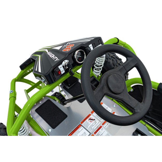 Vienvietis elektrinis sportinis kartingas MAIGHTY vaikams, žalias