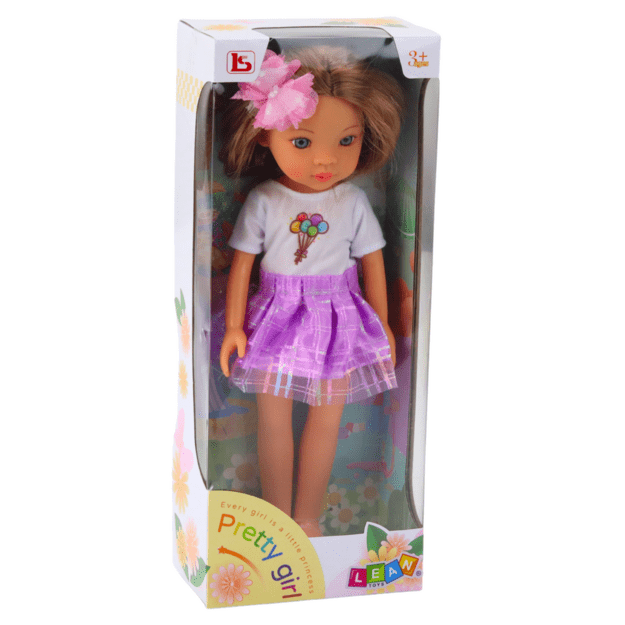 Lėlė „Pretty Girl“ su violetine suknele 