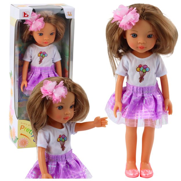 Lėlė „Pretty Girl“ su violetine suknele 