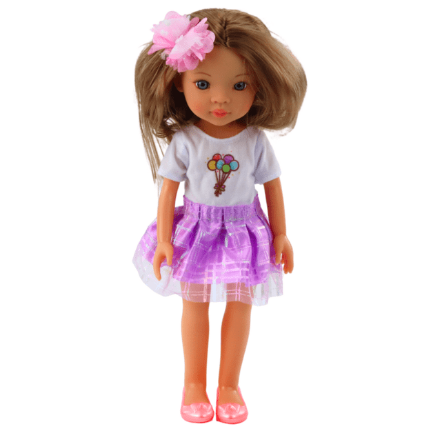 Lėlė „Pretty Girl“ su violetine suknele 