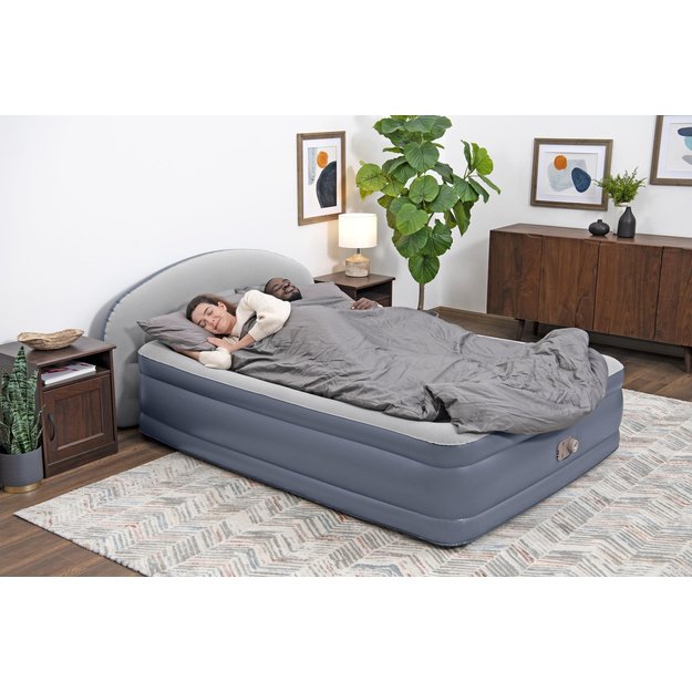 Pripučiamas dvivietis čiužinys 152x229x84cm su įmontuota pompa, Bestway 671BD