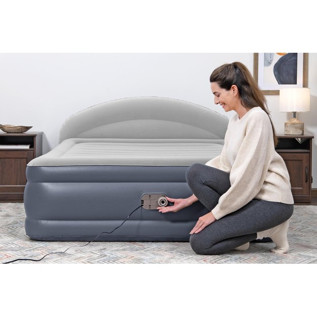 Pripučiamas dvivietis čiužinys 152x229x84cm su įmontuota pompa, Bestway 671BD