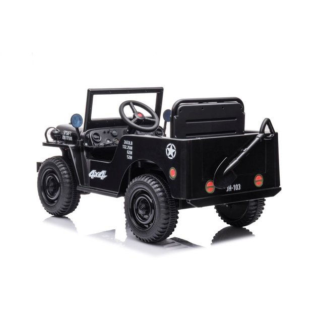 Vienvietis elektromobilis džipas JH-103 4x4, juodas