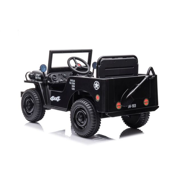 Vienvietis elektromobilis džipas JH-103 4x4, juodas