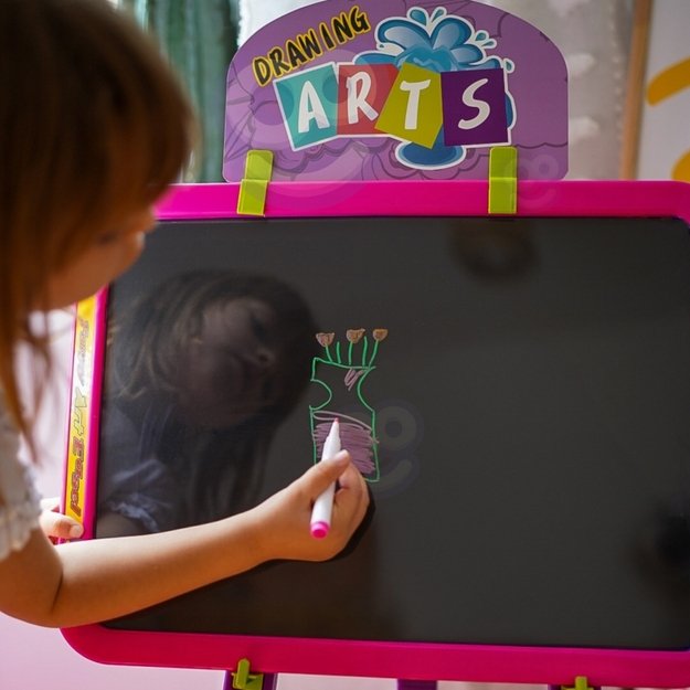 Magnetinė piešimo lenta vaikams su priedais ir šviesos efektais 3in1, WOOPIE