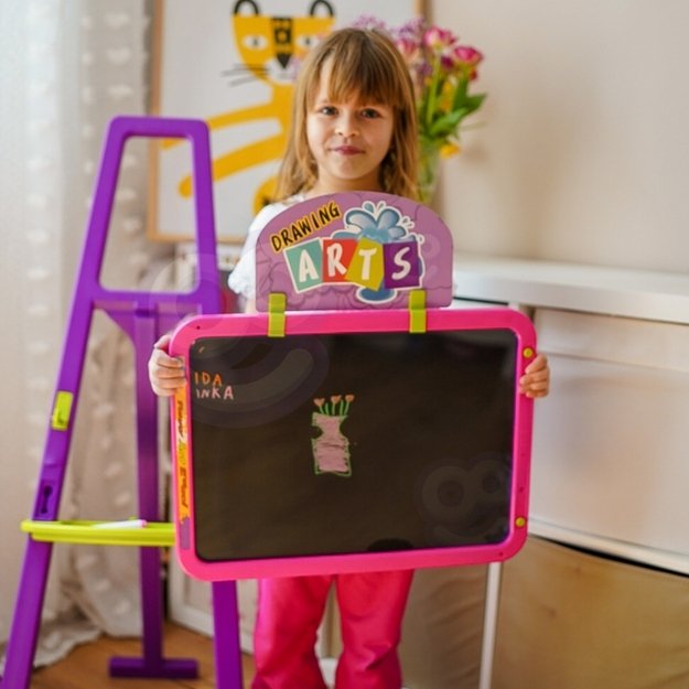 Magnetinė piešimo lenta vaikams su priedais ir šviesos efektais 3in1, WOOPIE