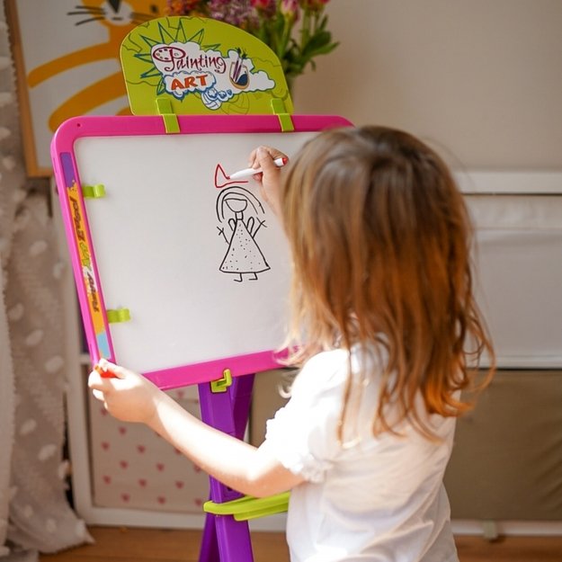 Magnetinė piešimo lenta vaikams su priedais ir šviesos efektais 3in1, WOOPIE