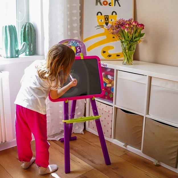 Magnetinė piešimo lenta vaikams su priedais ir šviesos efektais 3in1, WOOPIE