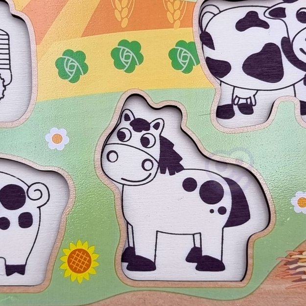 Medinė Montessori fermos dėlionė WOOPIE GREEN 11