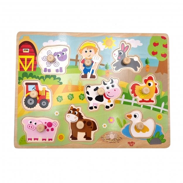 Medinė Montessori fermos dėlionė WOOPIE GREEN 9