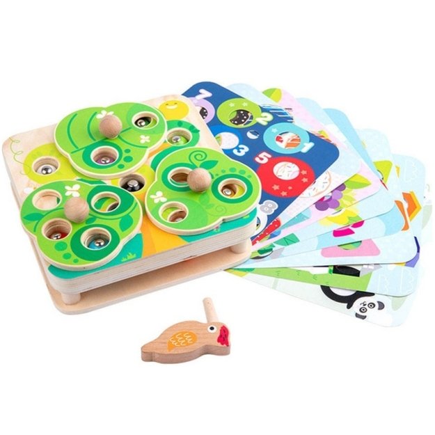 Medinis vikrumo žaidimas „Ištrauk vikšrus“ 2in1, TOOKY TOY  7