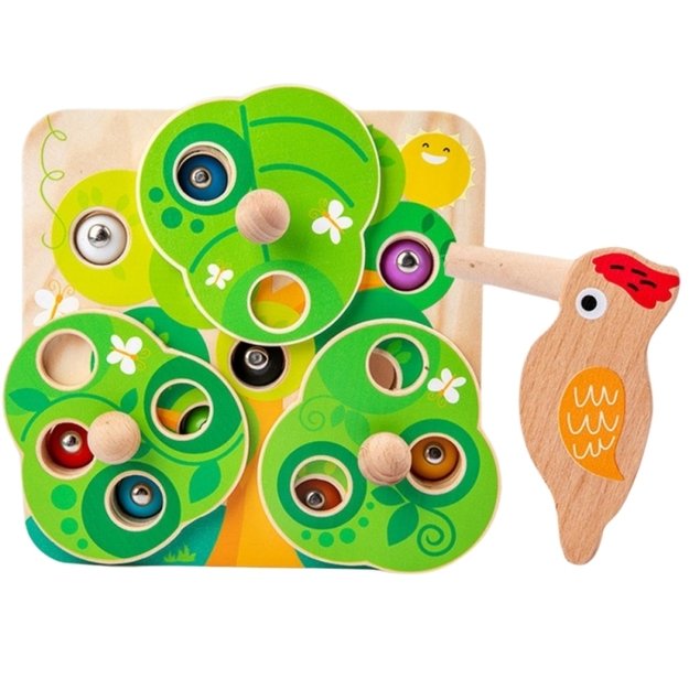 Medinis vikrumo žaidimas „Ištrauk vikšrus“ 2in1, TOOKY TOY  6