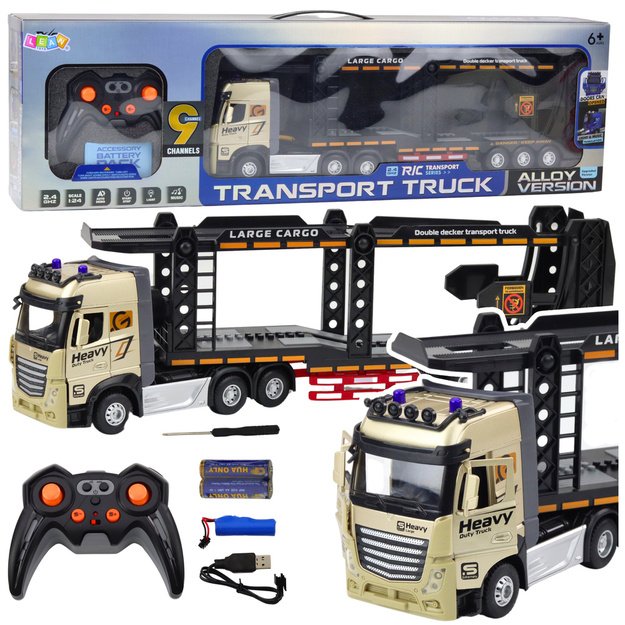 Nuotoliniu būdu valdomas sunkvežimis su priekaba „Lora Truck Lawn“ 1:24