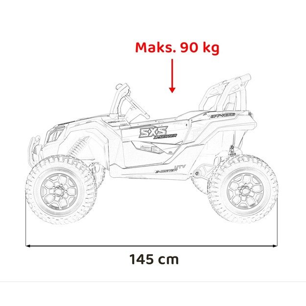 Bagis UTV X3 Off-Road – dvivietis elektromobilis vaikams, oranžinis
