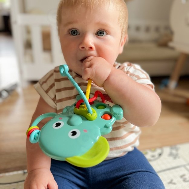 Montessori jutiminis kramtukas vaikams 4in1 „Dramblys“, WOOPIE BABY 2
