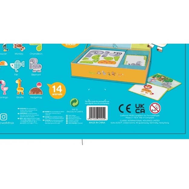 Magnetinė gyvūnų dėlionė 60 el., CLASSIC WORLD 1
