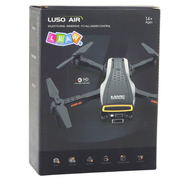 Nuotoliniu būdu valdomas LU50 dronas su dvejopa HD kamera, juodas 4