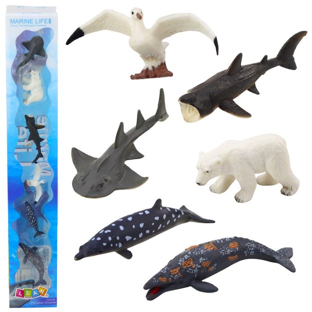 Mini jūros gyvūnų figūrėlių rinkinys 6–8 cm, 6 vnt.