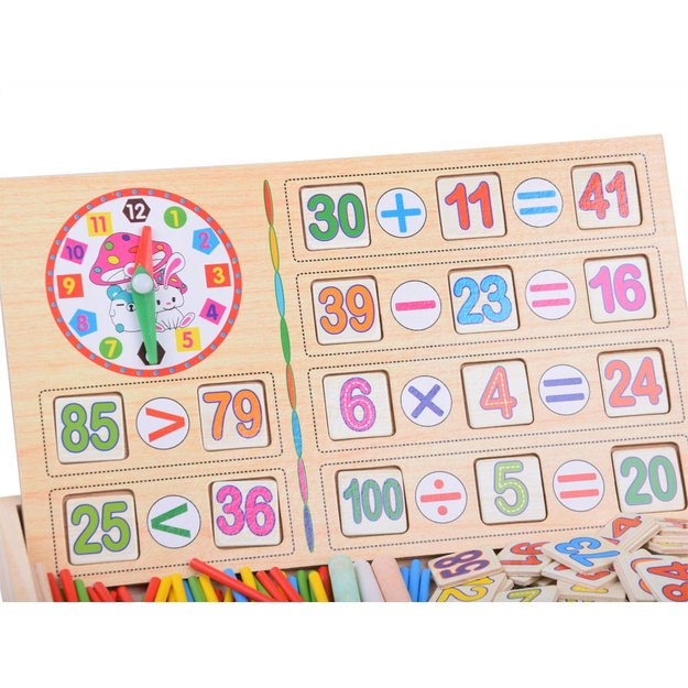 Medinė mokomoji matematikos lenta vaikams