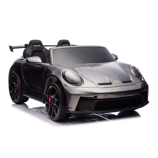 Dvivietis vaikiškas elektromobilis vaikams Porsche GT3 24V, pilkas lakuotas
