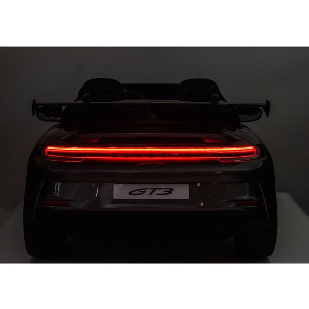 Dvivietis vaikiškas elektromobilis vaikams Porsche GT3 24V, pilkas lakuotas 10