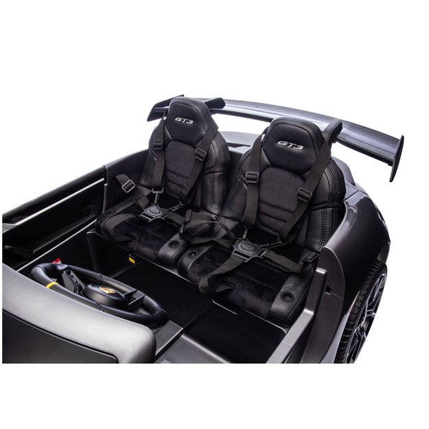 Dvivietis vaikiškas elektromobilis vaikams Porsche GT3 24V, pilkas lakuotas 6