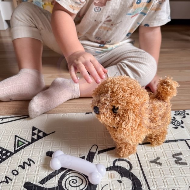 Interaktyvus pliušinis šuo su kaulu, rudas, WOOPIE 3