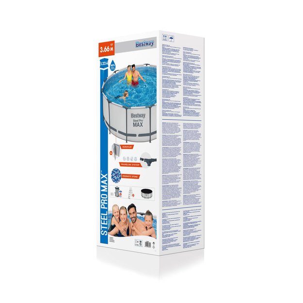Karkasinis baseinas Bestway Steel Pro MAX 366x122 cm, su filtru