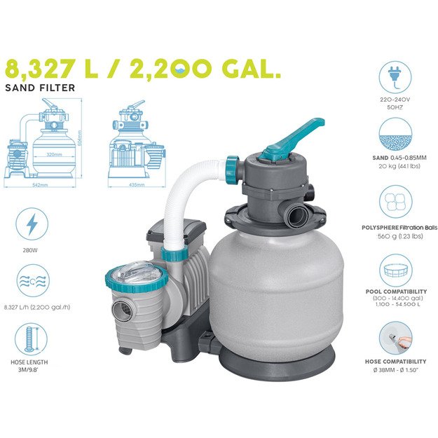 Smėlio filtravimo siurblys Bestway 58499, 8327 L/h