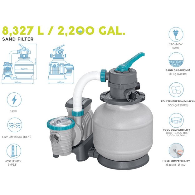 Smėlio filtravimo siurblys Bestway 58499, 8327 L/h