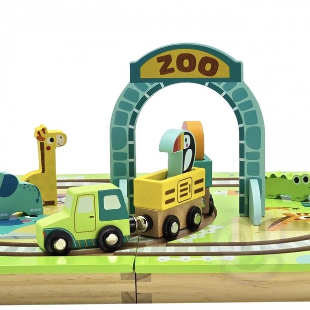 Medinė traukinių trasa lentoje „Zoo“, Tooky Toy