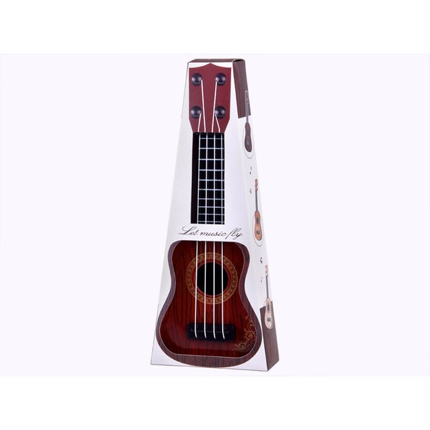 Mini gitara vaikams 25 cm, tamsiai ruda