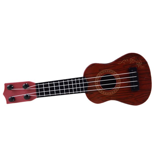 Mini gitara vaikams 25 cm, tamsiai ruda