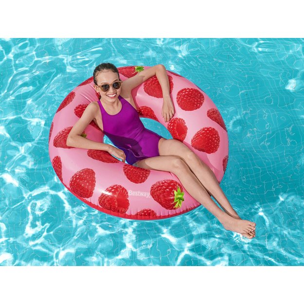 Didelis plaukimo ratas 119 cm, Bestway,  braškė