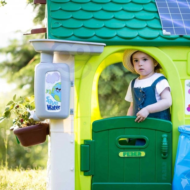 Žaidimų namelis su saulės baterija, eco rūšiavimu ir vėjo malūnėliu, Feber