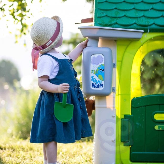 Žaidimų namelis su saulės baterija, eco rūšiavimu ir vėjo malūnėliu, Feber